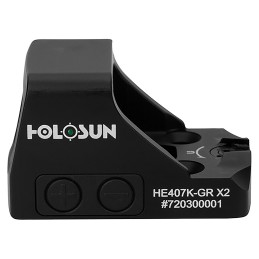 Holosun HE407KGRX2 407  Black Anodized 1 x 0.58 x 0.77 6 MOA Green Dot