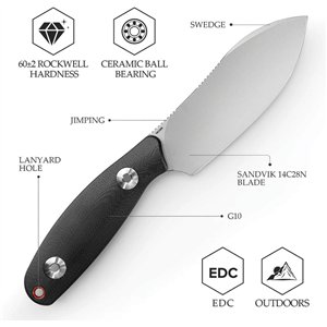 Aubergine Fixed Blade Black