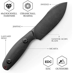 Aubergine Fixed Blade BlkMic
