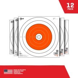 EZAim 15496 Bullseye  Paper Hanging 12 x 12 WhiteOrange 12 Per Pack