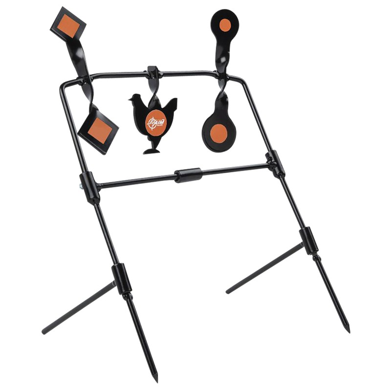 EZAim 15665 Rimfire  Airgun Target Kit  BlackOrange Steel Standing