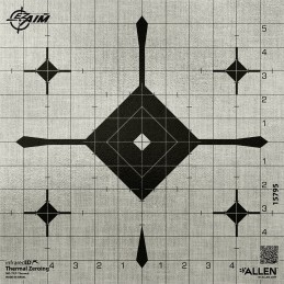 EZAim 15795 Grid Bullseye Adhesive Thermal ID Bullseye Paper 12 x 12 Gray 12 Targets