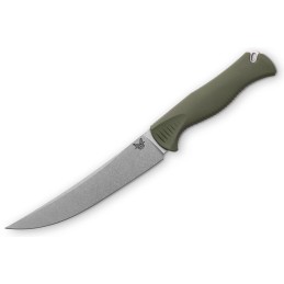 Benchmade Meatcrafter 6.1" CPM154 Stonewash Santoprene Dark OD Green Fixed Blade Knife 15500-0 