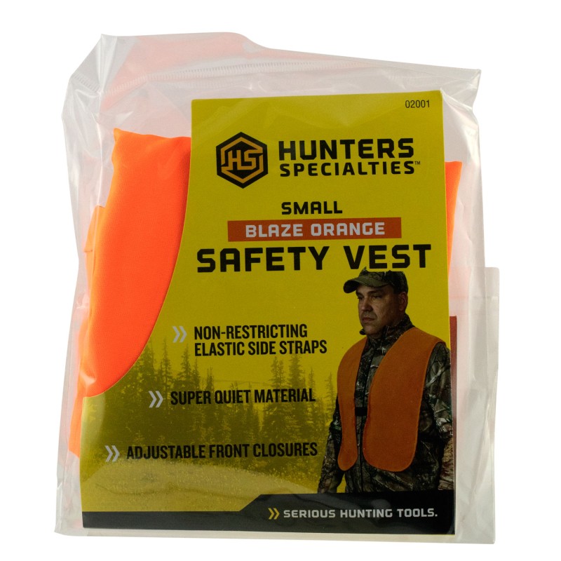 Hunters Specialties 02001 Safety Vest  Youth Orange Polyester