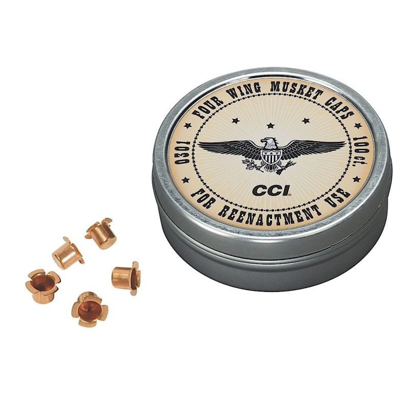 CCI 301 Four Wing Musket Caps Brass 1000 Per Box5 Case