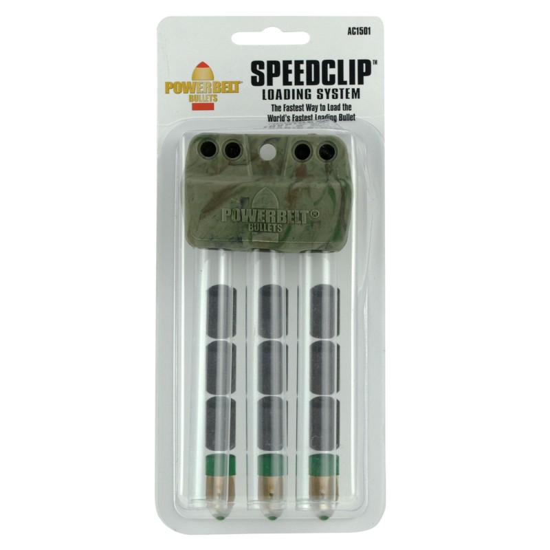 PowerBelt Bullets AC1501 SpeedClip Loader  50 Cal Green Plastic Capacity 3