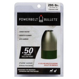 PowerBelt Bullets AC1598 Pure Lead Muzzleloader 50Cal Lead Hollow Point 295gr 15rdBox