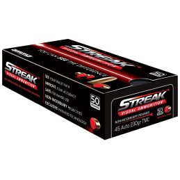 Ammo Inc 45230TMCSTRKRED50 Streak Visual RED  45ACP 230gr Total Metal Case 50 Per Box20 Case