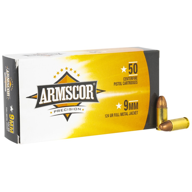 Armscor 50041PH Precision  9mmLuger 124gr Full Metal Jacket 50 Per Box20 Case