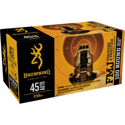 Browning Ammo B191800454 FMJ Value Pack 45ACP 230gr Full Metal Jacket 100 Per Box5 Case