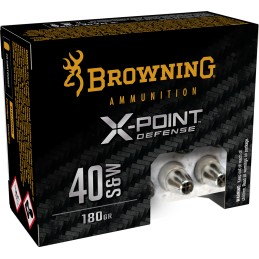 Browning Ammo B191700402 XPoint  40SW 180gr Jacketed Hollow Point 20 Per Box10 Case