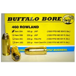 Buffalo Bore Ammunition 35A20 Personal Defense Strictly Business 460Rowland 185gr Jacket Hollow Point 20 Per Box12 Case