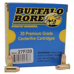 Buffalo Bore Ammunition 27F20 Standard Pressure Strictly Business 380ACP 95gr Full Metal Jacket Flat Nose 20 Per Box12 Case