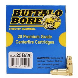 Buffalo Bore Ammunition 25B20 Heavy Strictly Business 357Sig 125gr Full Metal Jacket Flat Nose 20 Per Box12 Case