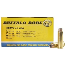 Buffalo Bore Ammunition 16C20 Heavy Strictly Business 41Rem Mag 170gr Jacket Hollow Point 20 Per Box12 Case