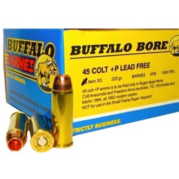 Buffalo Bore Ammunition 3G20 BuffaloBarnes Strictly Business 45Colt P 225gr Barnes VORTX XPB Lead Free 20 Per Box12 Case