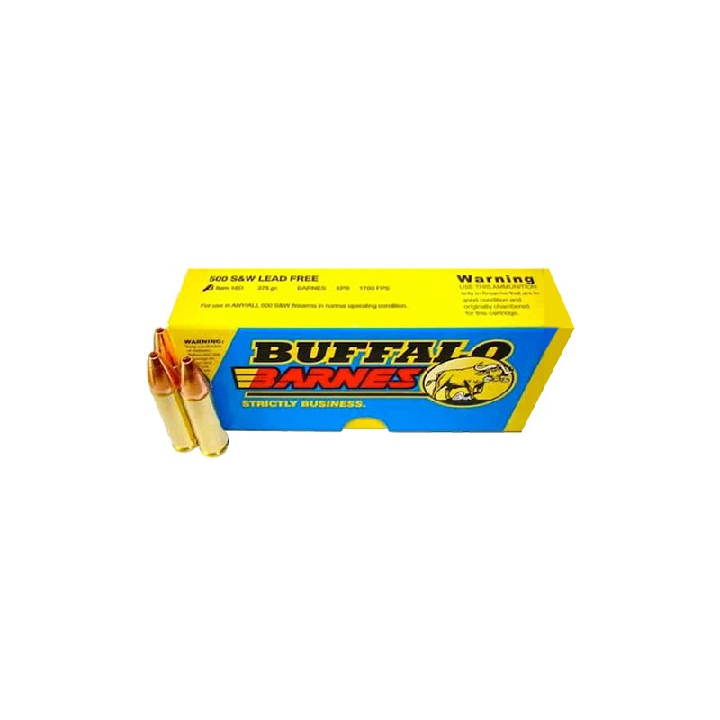 Buffalo Bore Ammunition 18D20 BuffaloBarnes Strictly Business 500SW Mag 375gr Barnes VORTX XPB Lead Free 20 Per Box12 Case