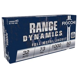 Fiocchi 32AP Range Dynamics  32ACP 73gr Full Metal Jacket 50 Per Box20 Case