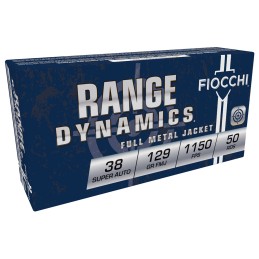 Fiocchi 38SA Range Dynamics  38Super 129gr Full Metal Jacket 50 Per Box20 Case