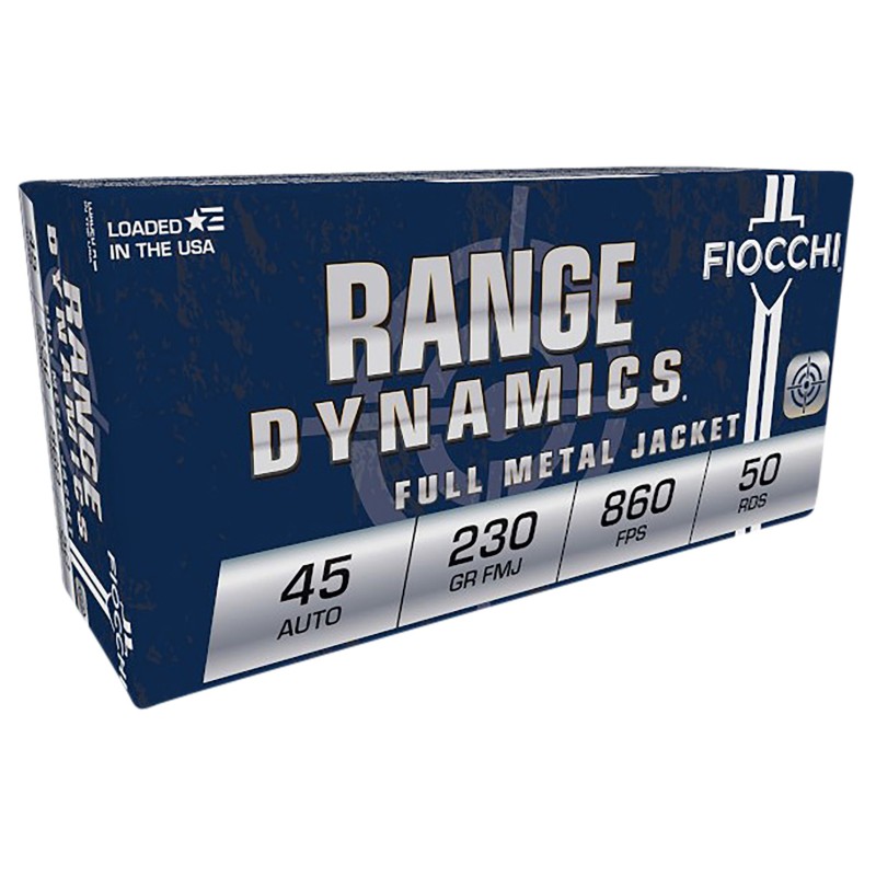 Fiocchi 45A500 Range Dynamics  45ACP 230gr Full Metal Jacket 50 Per Box10 Case