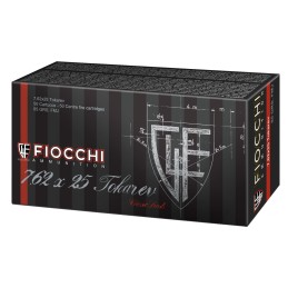 Fiocchi 762TOK Heritage  7.62x25mmTokarev 88gr Full Metal Jacket 50 Per Box20 Case