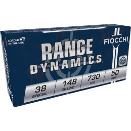 Fiocchi 38LA Range Dynamics  38Special 148gr Lead Wadcutter 50 Per Box20 Case