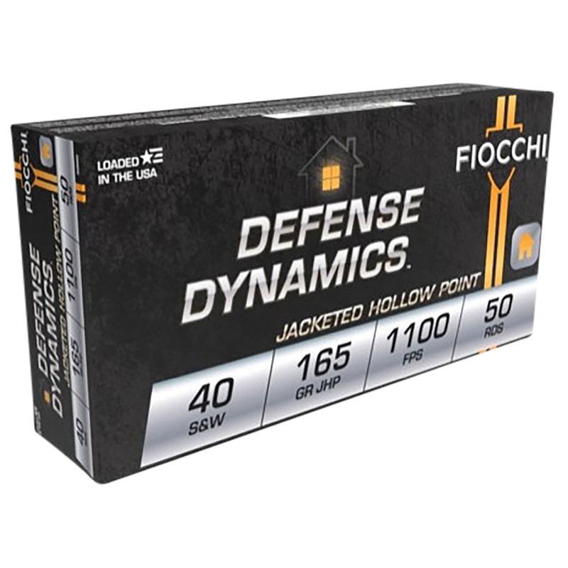 Fiocchi 40SWC Defense Dynamics  40SW 165gr Jacketed Hollow Point 50 Per Box20 Case