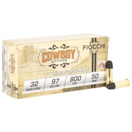 Fiocchi 32SWLL Cowboy Action  32SWLong 97gr Lead Flat Point 50 Per Box20 Case