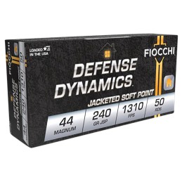 Fiocchi 44A500 Defense Dynamics  44RemMag 240gr Jacketed Soft Point 50 Per Box10 Case