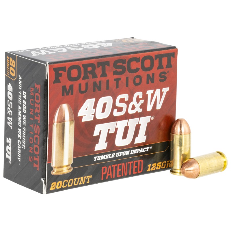 Fort Scott Munitions 400125SCV Tumble Upon Impact TUI  40SW 125gr Solid Copper Spun 20 Per Box25 Case