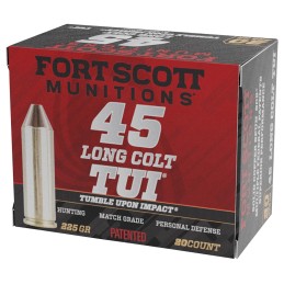 Fort Scott Munitions 45LC225SCV Tumble Upon Impact TUI  45LongColt 225gr Solid Copper Spun 20 Per Box25 Case