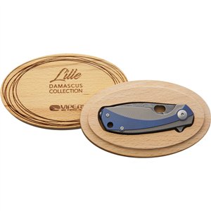 Lille Framelock Damascus Blue