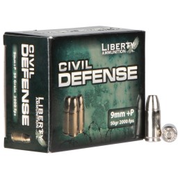 Liberty Ammunition LACD9014 Civil Defense  9mmLugerP 50gr Lead Free Fragmenting Hollow Point 20 Per Box50 Case