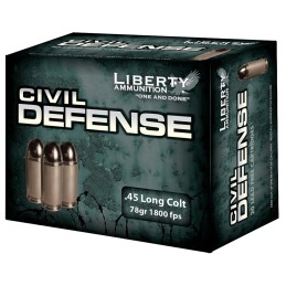 Liberty Ammunition LACD45031 Civil Defense  45Colt 78gr Lead Free Fragmenting Hollow Point 20 Per Box50 Case