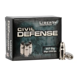 Liberty Ammunition LACD357SIG053 Civil Defense  357Sig 50gr Lead Free Fragmenting Hollow Point 20 Per Box50 Case