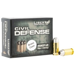 Liberty Ammunition LACD45013BC Civil Defense  45ACPP 78gr Lead Free Fragmenting Hollow Point 20 Per Box50 Case