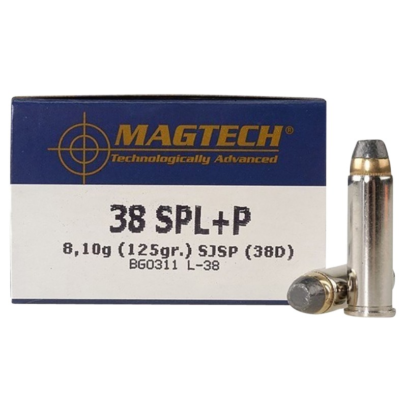 Magtech 38D RangeTraining  38SpecialP 125gr Semi Jacketed Soft Point Flat 50 Per Box20 Case