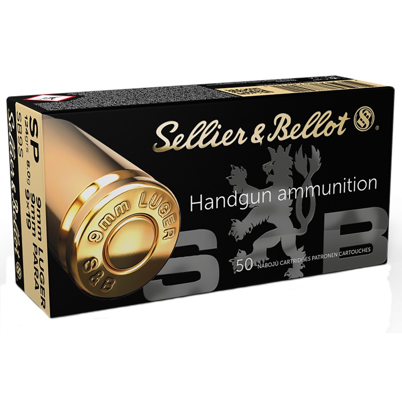 Sellier  Bellot SB9S Handgun  9mmLuger 124gr Soft Point 50 Per Box20 Case