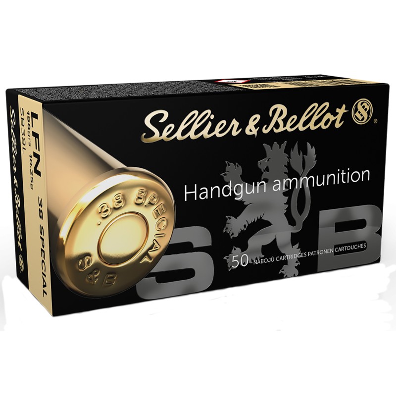 Sellier  Bellot SB38L Handgun  38Special 158gr Lead Flat Nose 50 Per Box20 Case