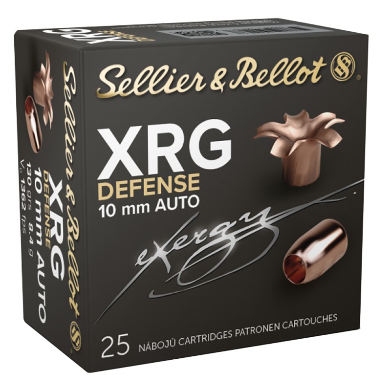 Sellier  Bellot SB10XA XRG Defense 10mmAuto 130gr Solid Copper Hollow Point 25 Per Box40 Case