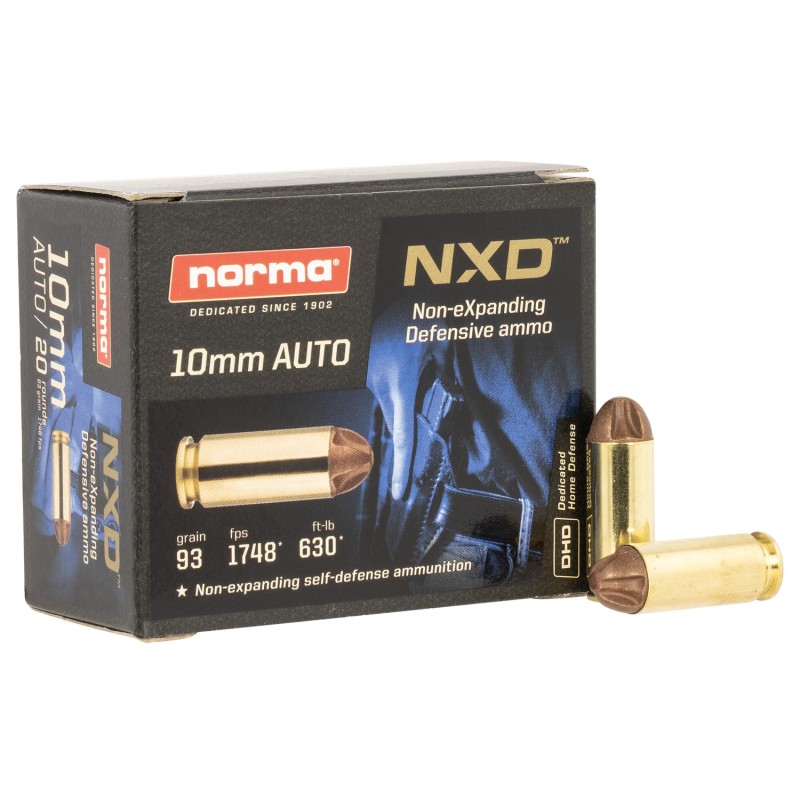 Norma Ammunition 611340020 Self Defense NXD 10mmAuto 93gr 20 Per Box10 Case