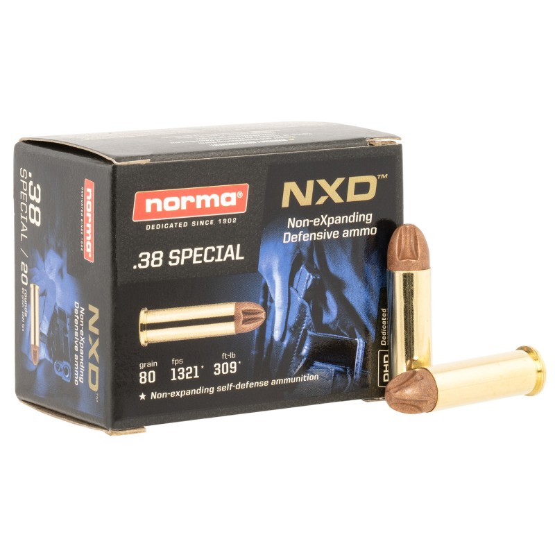 Norma Ammunition 611240020 Self Defense NXD 38Special 38gr 20 Per Box10 Case