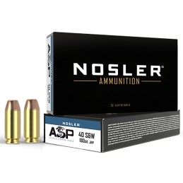 Nosler 51212 Assured Stopping Power Handgun 40SW 180gr Jacketed Hollow Point 50 Per Box10 Case