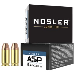 Nosler 51277 Assured Stopping Power Handgun 45ACP 230gr Jacketed Hollow Point 20 Per Box20 Case