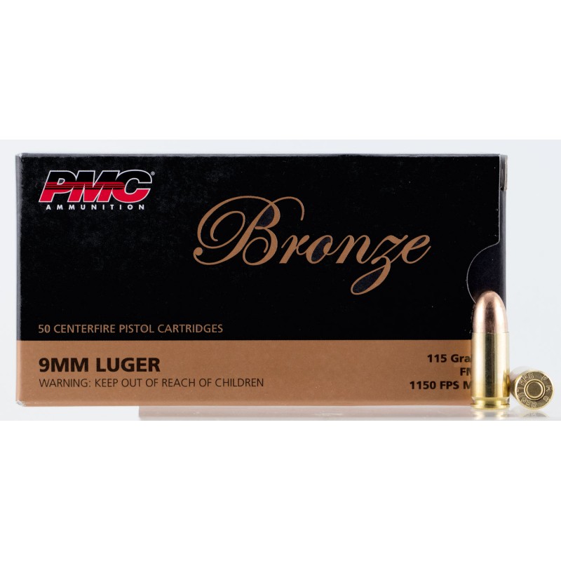 PMC 9A Bronze  9mmLuger 115gr Full Metal Jacket 50 Per Box20 Case