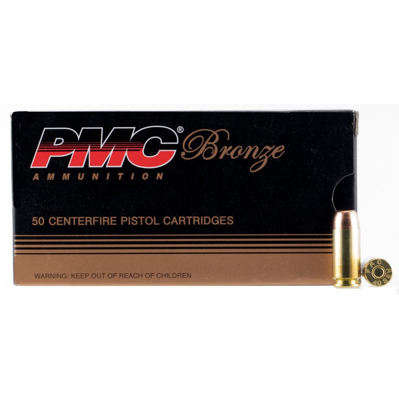 PMC 40E Bronze  40SW 180gr Full Metal Jacket Flat Point 50 Per Box20 Case