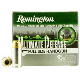 Remington Ammunition 28971 Ultimate Defense Full Size Handgun 45ACP 185gr Brass Jacketed Hollow Point 20 Per Box25 Case