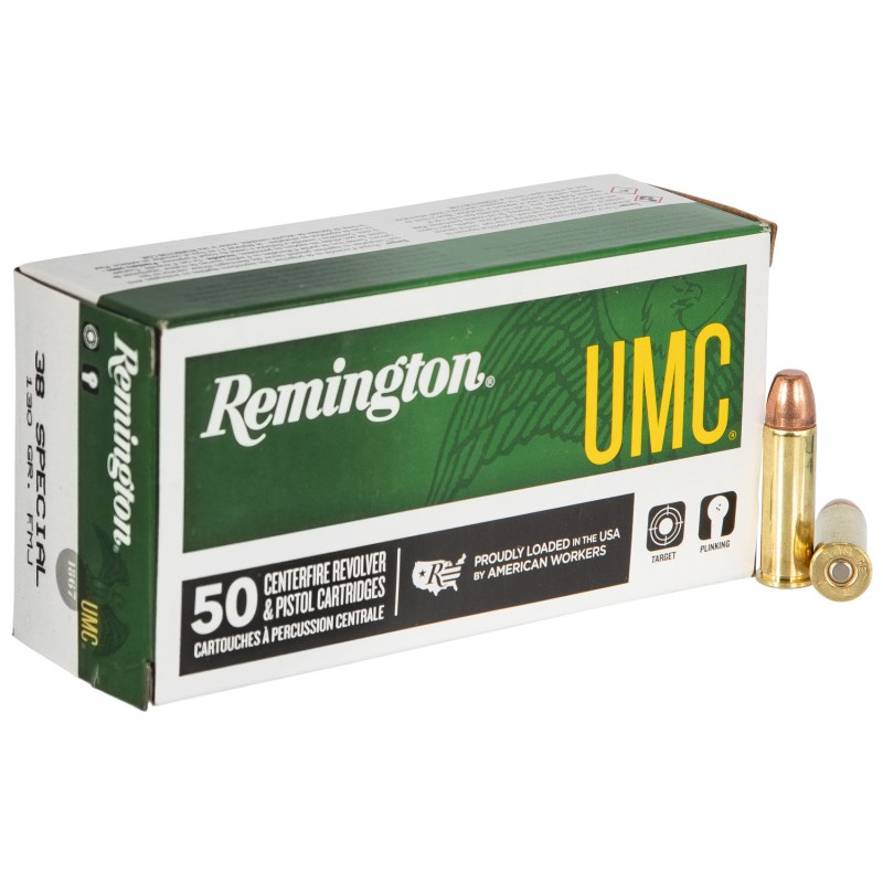 Remington Ammunition 23730 UMC  38Special 130gr Full Metal Jacket 50 Per Box10 Case