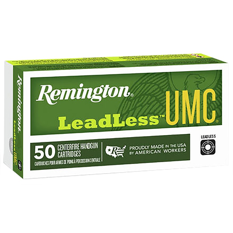 Remington Ammunition 23791 UMC Leadless 40SW 180gr Flat Nose Enclosed Base 50 Per Box10 Case