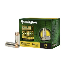 Remington Ammunition R21370 Golden Saber Defense 10mmAuto 180gr Brass Jacketed Hollow Point 20 Per Box25 Case